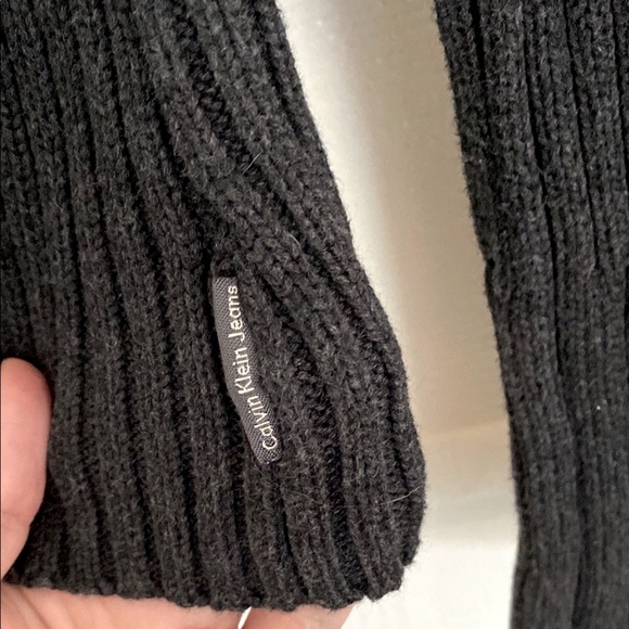 Calvin Klein Jeans Black Ribbed Turtleneck Sweater - Picture 5 of 7